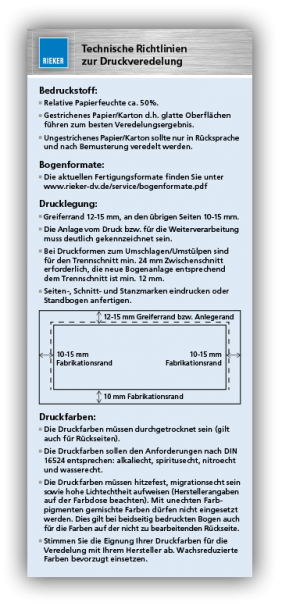 Technische Richtlinien der Druckveredelung und Bogenformate 