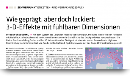 Wie geprägt, aber doch lackiert 3-D-Effekte mit Dimensionen. 