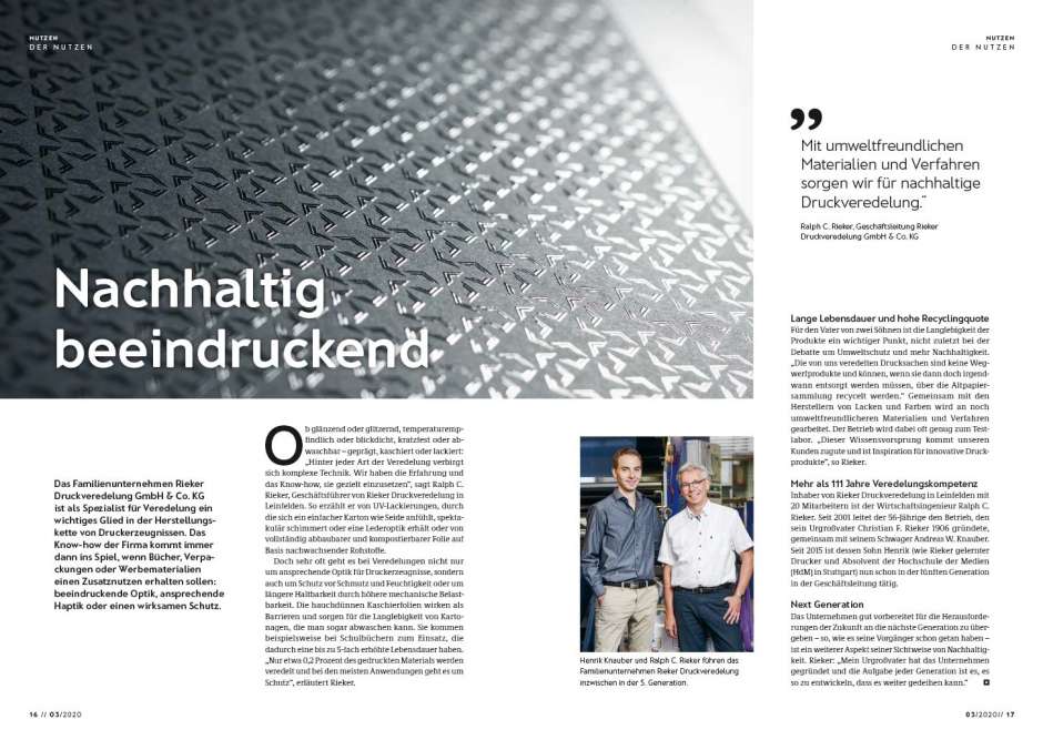 >>Lesen Sie hier den Artikel zur Firma RIEKER Druckveredelung, aus dem Amtsblatt Leinfelden-Echterdingen