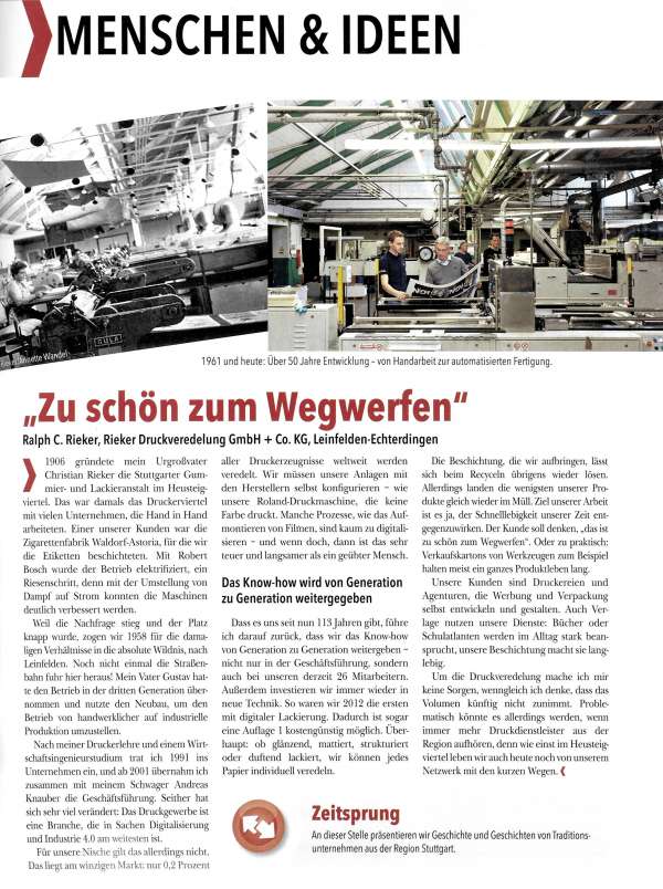 >>Lesen Sie hier den Artikel zur Firma RIEKER Druckveredelung, aus dem Amtsblatt Leinfelden-Echterdingen