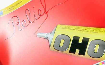 Relieflack glänzend mit mittlerer Höhe im Siebdruck - 2.02